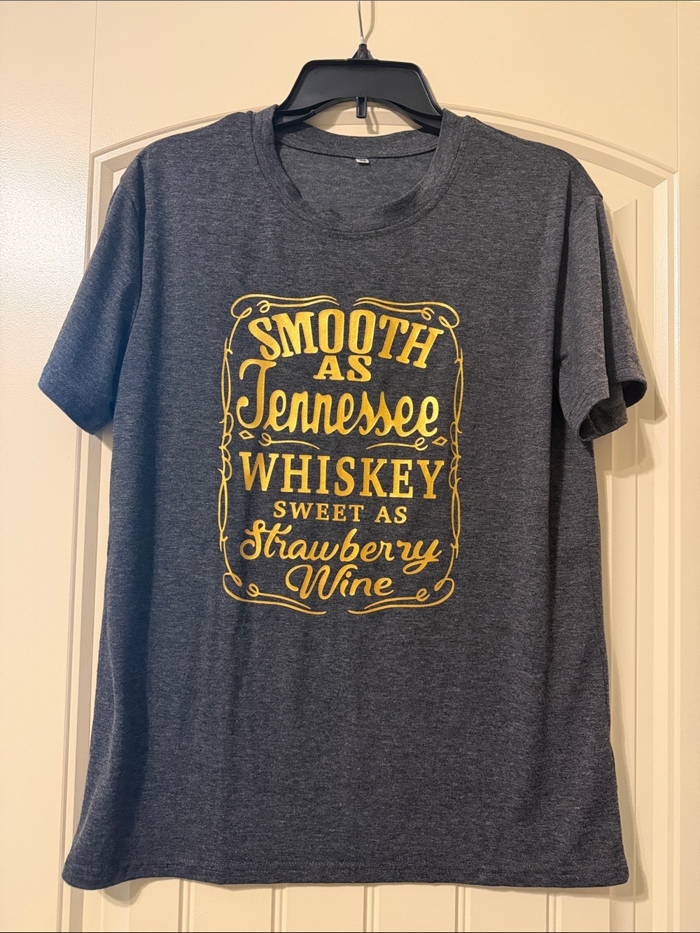 Men's Charcoal Gray Graphic Tee - Yellow Tennessee Whiskey Print